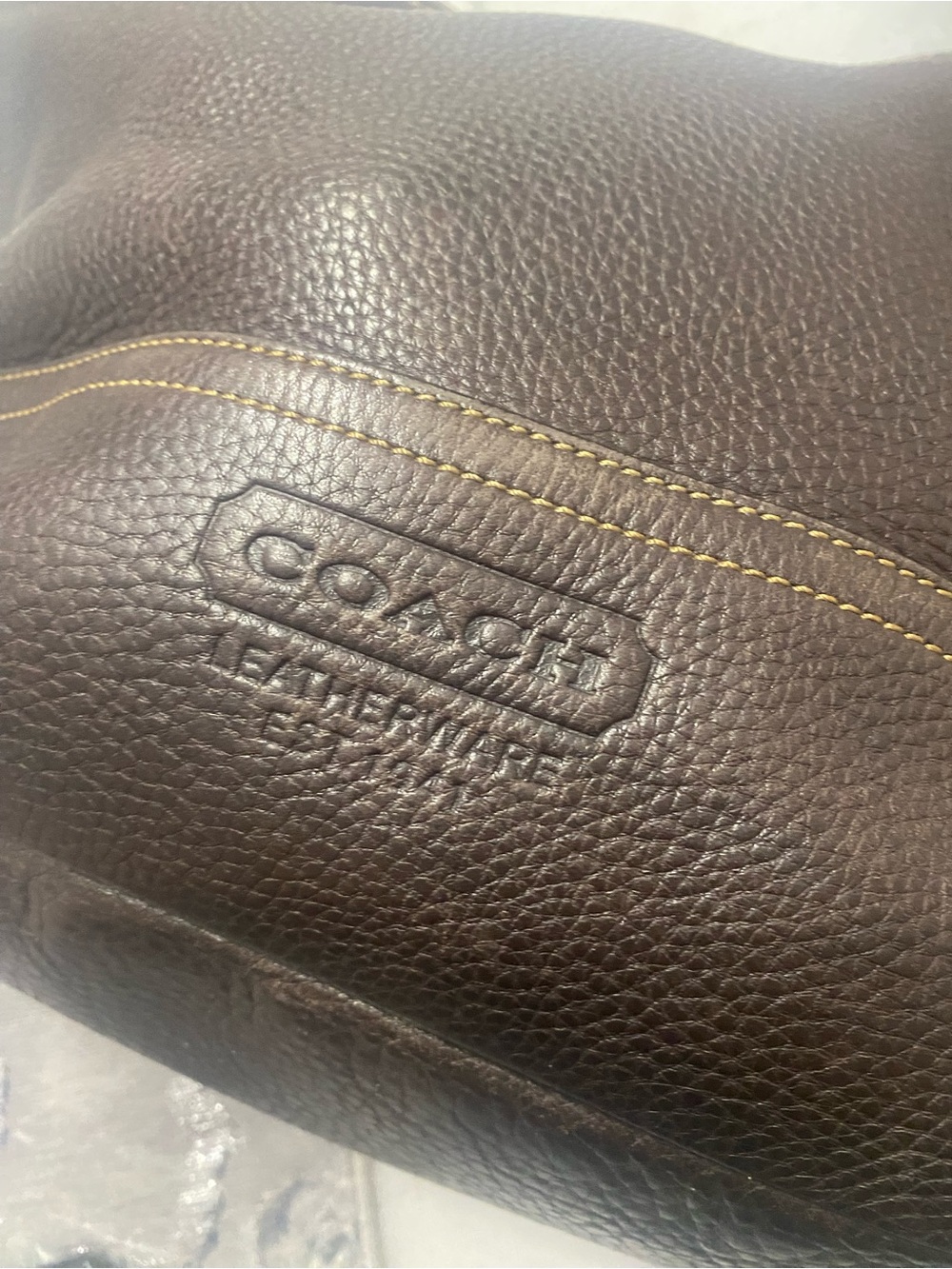 Coach Dark Brown Pebbled Leather Hobo Bag Vintage - Picture 6 of 10